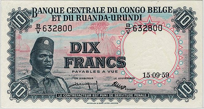 Hovedbilde Belgisk Kongo, 10 francs 1959