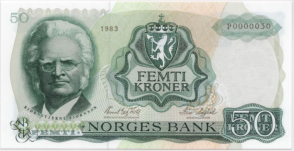 50 kroner 1983 P, PMG 65EPQ, lavt nummer