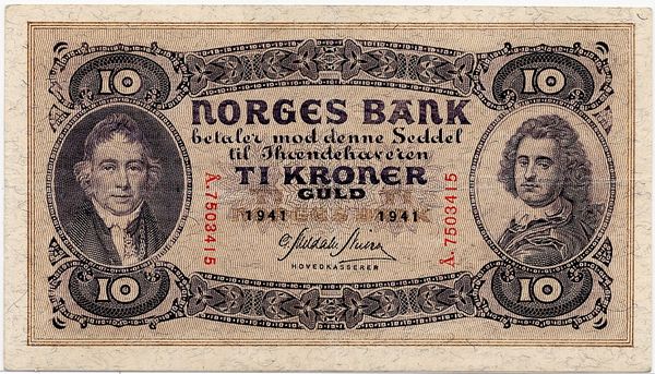 Hovedbilde 10 kroner 1941 Å, kv. 1