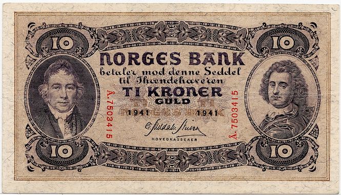 Hovedbilde 10 kroner 1941 Å, kv. 1