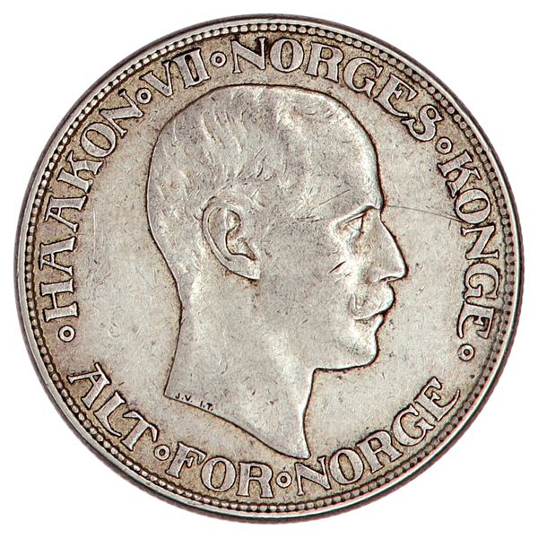 Hovedbilde 2 kroner 1915, kv. 1+