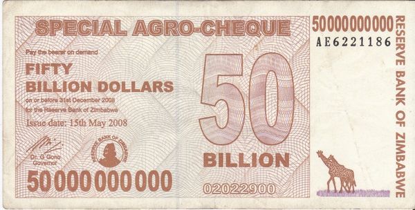 Hovedbilde Zimbabwe, 50 000 000 000 dollars 2008
