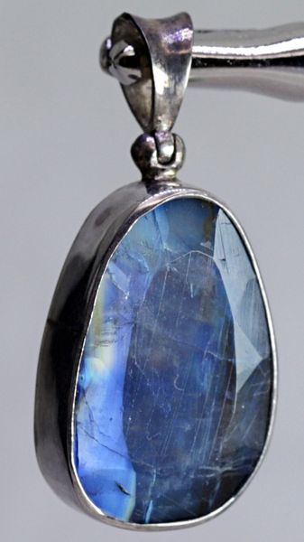 Hovedbilde Labradoritt, mørk blå, sølvanheng