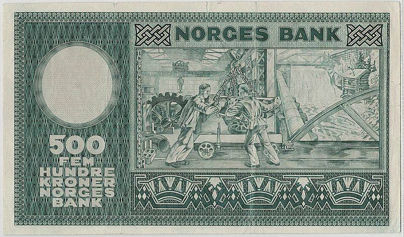 500 kroner 1954, trebretter, kv. 1