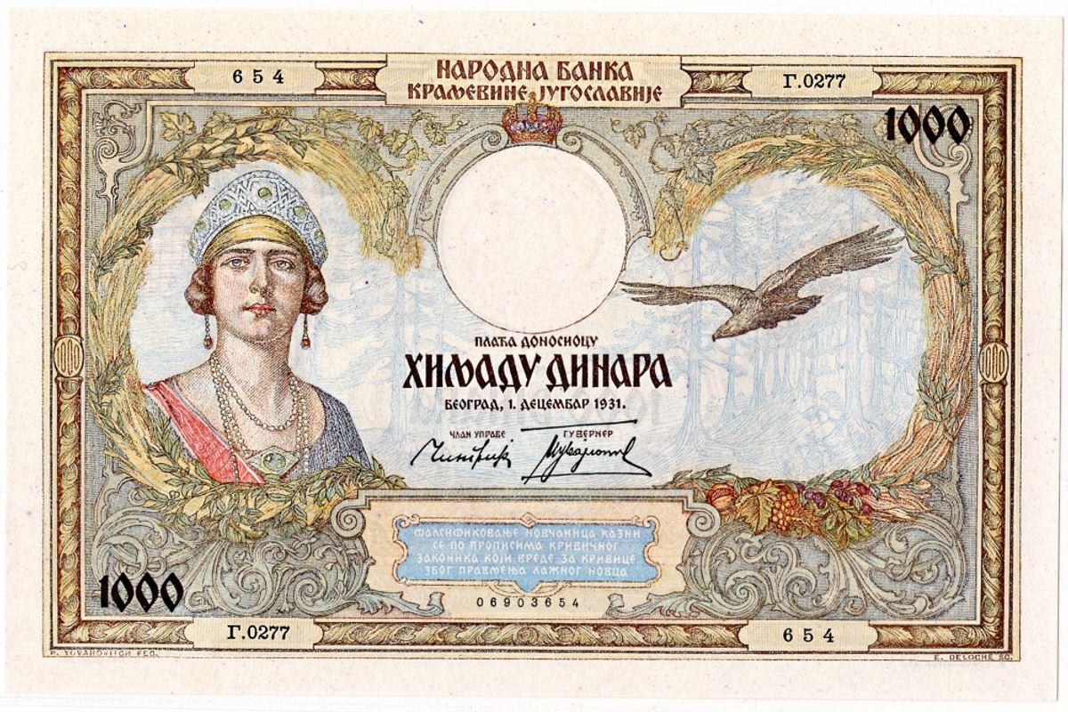 Jugoslavia, 1000 dinara 1931