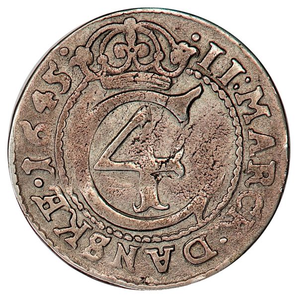 Hovedbilde Christian IV, 2 mark 1645, Hebreer