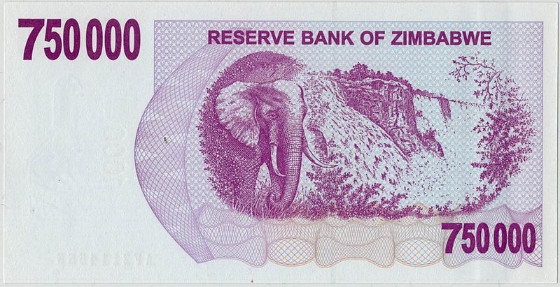 Zimbabwe, 750 000 dollars 2008