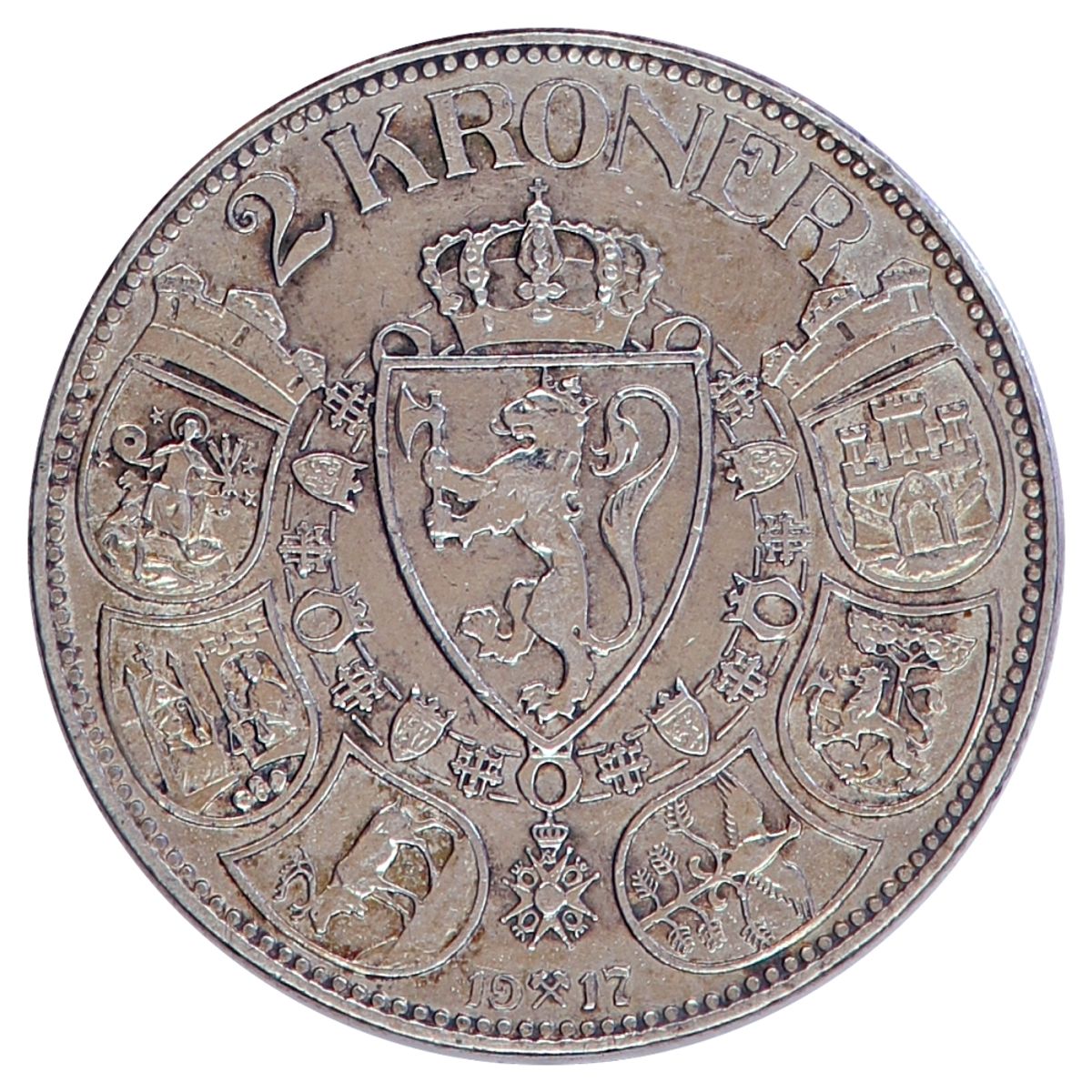 2 kroner 1917, kv. 1+