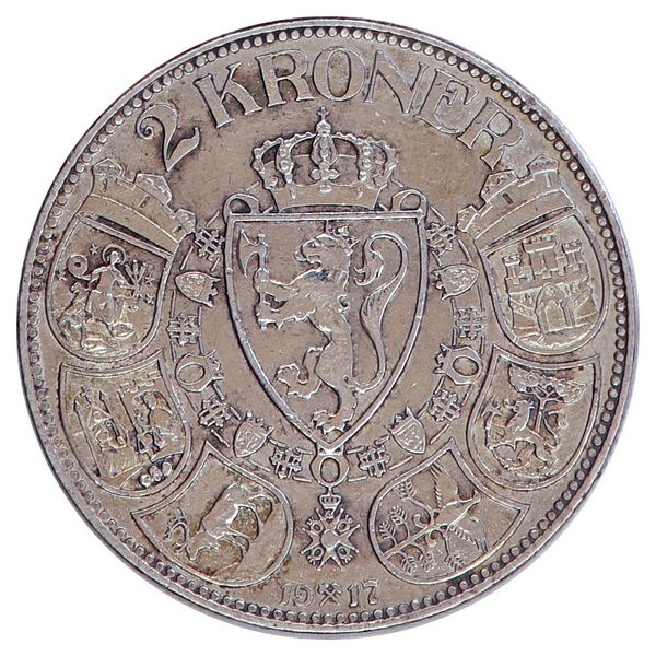 Hovedbilde 2 kroner 1917, kv. 1+