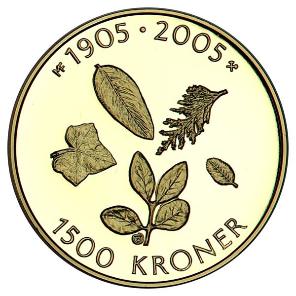 Hovedbilde Norge, 1500 kr. minnemynter, 15,55 g rent gull