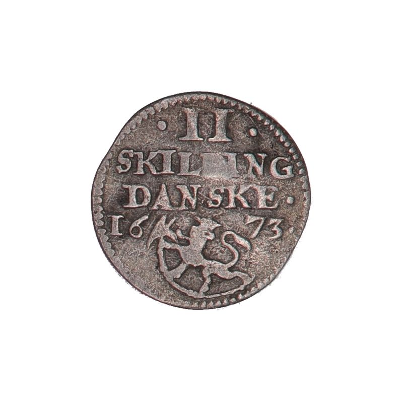 Christian V, 2 skilling 1673
