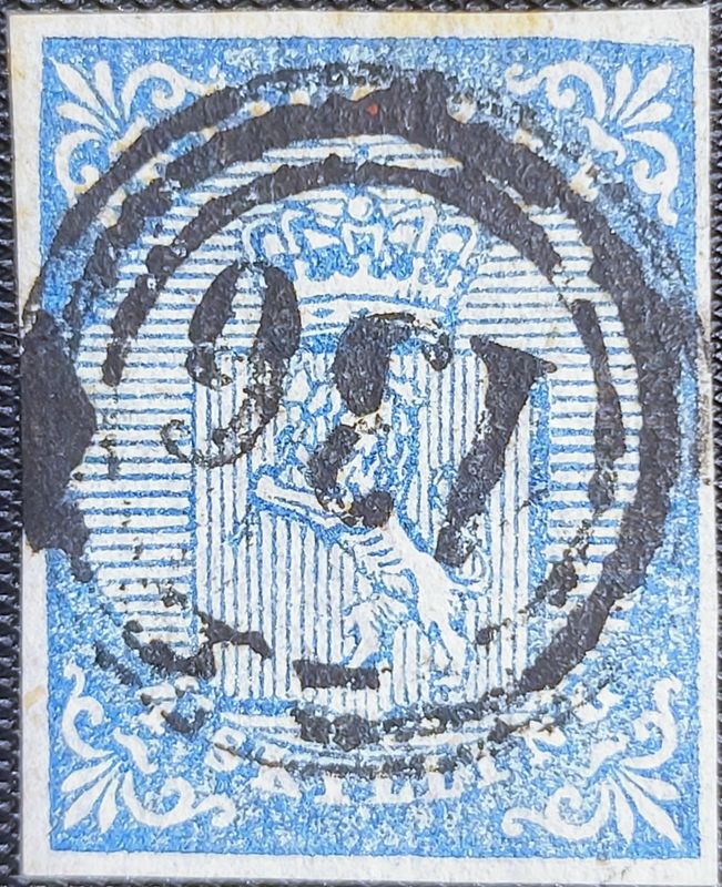 NK 1, 4 skilling 1855, nummerstempel