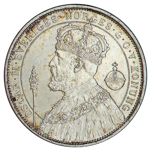 Hovedbilde Sverige, 2 kroner 1897, regjeringsjubileum