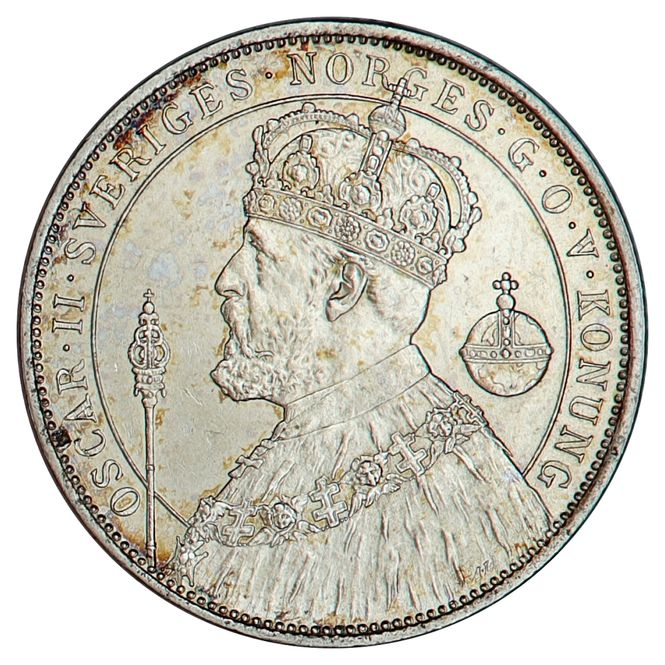 Hovedbilde Sverige, 2 kroner 1897, regjeringsjubileum