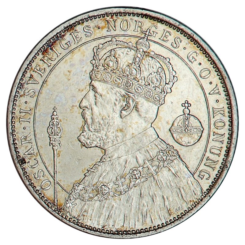 Sverige, 2 kroner 1897, regjeringsjubileum
