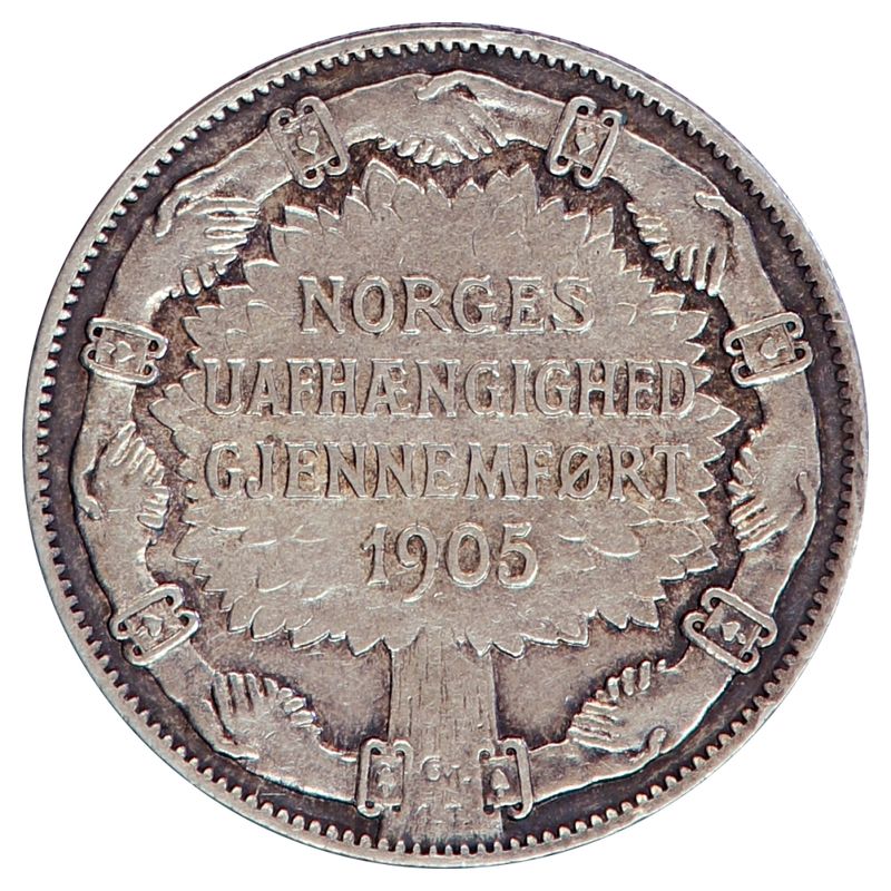 2 kroner 1907, unionsoppløsningen, kv. 1+