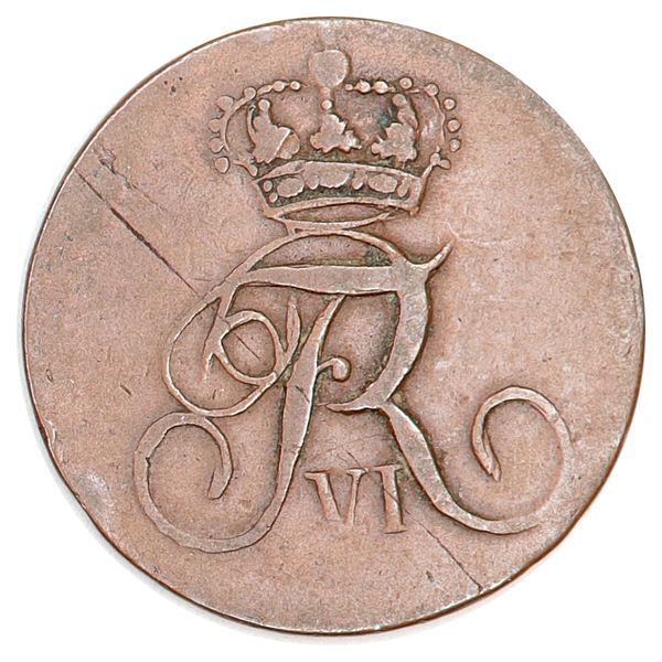 Hovedbilde Frederik VI, 2 skilling 1810, kv. 1, tynn!