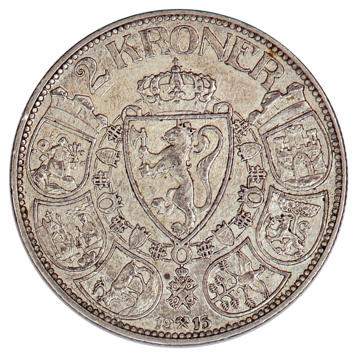 2 kroner 1915, kv. 1+