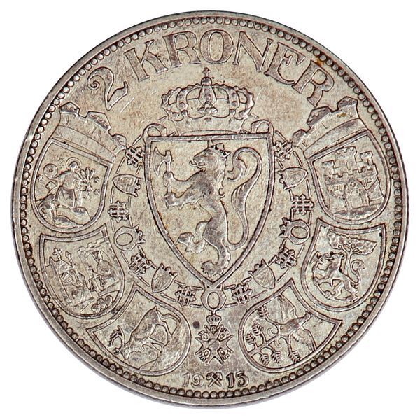 Hovedbilde 2 kroner 1915, kv. 1+