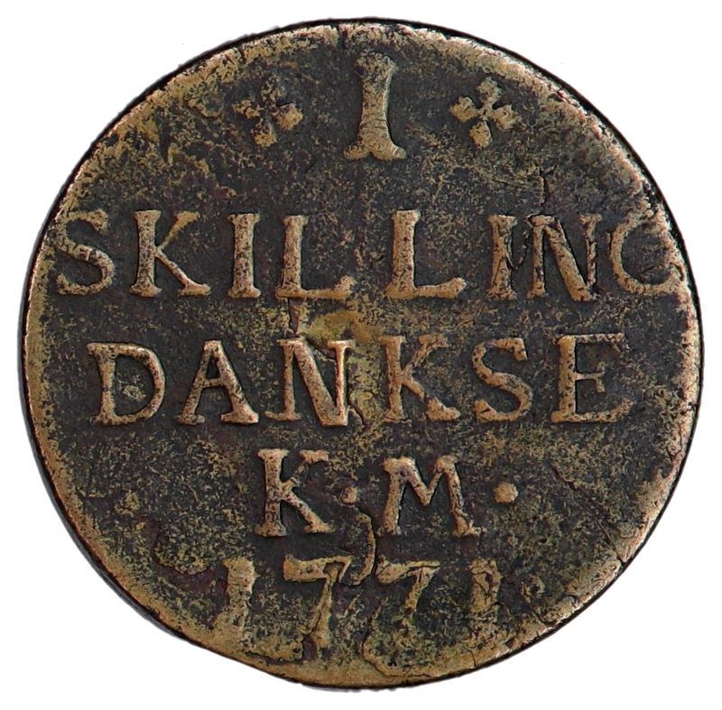 Dankse,  skrivefeil på 1 skilling 1771