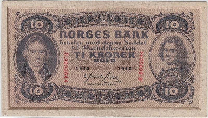 10 kroner 1940 Æ, kv. 1 