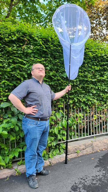 Hovedbilde Kjempeinsekthåv, komplett sammenleggbar, hvit 
