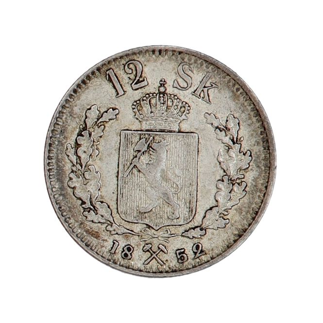 Hovedbilde Oscar I, 12 skilling 1852
