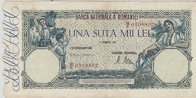 Romania, 100 000 lei 1946
