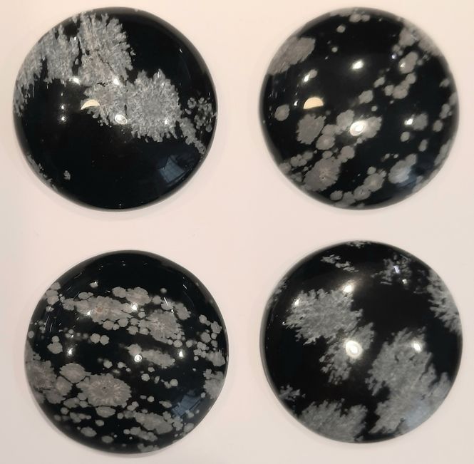 Hovedbilde Cabochon, snøfnuggobsidian, 25 mm