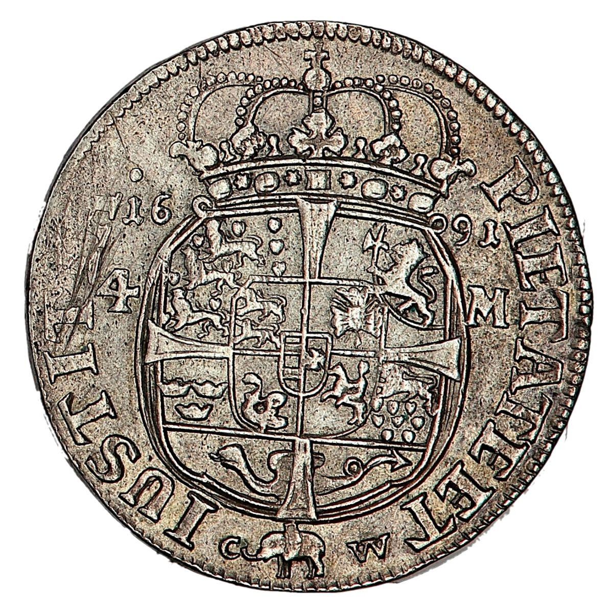 Christian V, 4 mark 1691