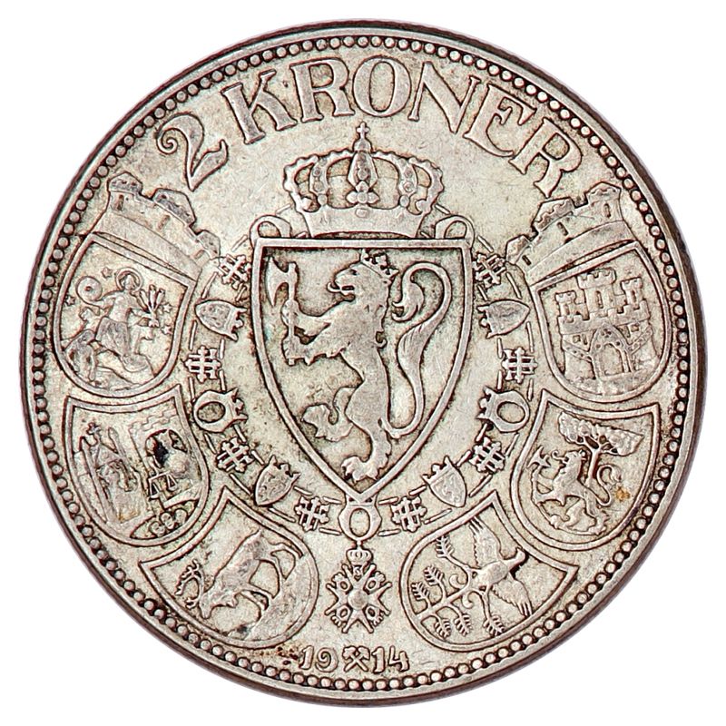 2 kroner 1914, kv. 1+