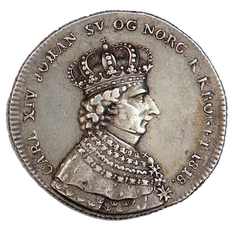 SOLGT! Carl XIV Johan, kastemynt 1818
