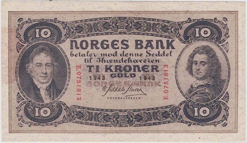 10 kroner 1943 E, kv. 01