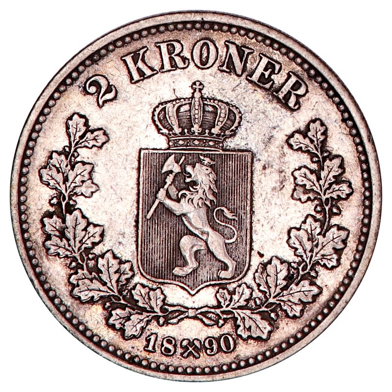 2 kroner 1890, kv. 1+