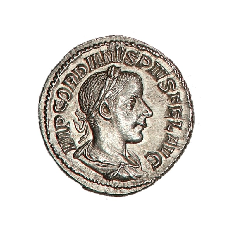 Gordian III, tenåringskeiseren, nær usirkulert denar, år 238-244