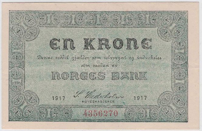 Hovedbilde 1 krone 1917, kv. 1+