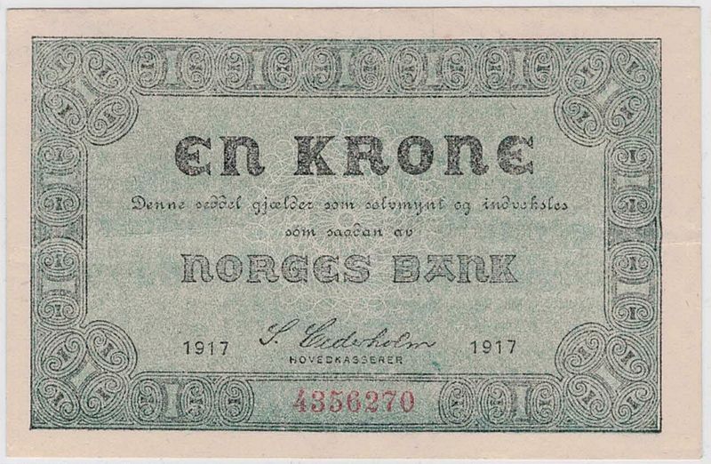 1 krone 1917, kv. 1+