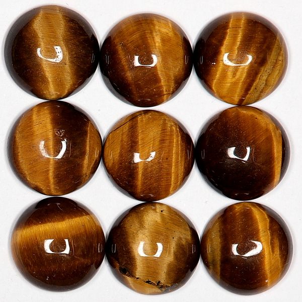 Hovedbilde Cabochon, tigerøye, gul, 14 mm