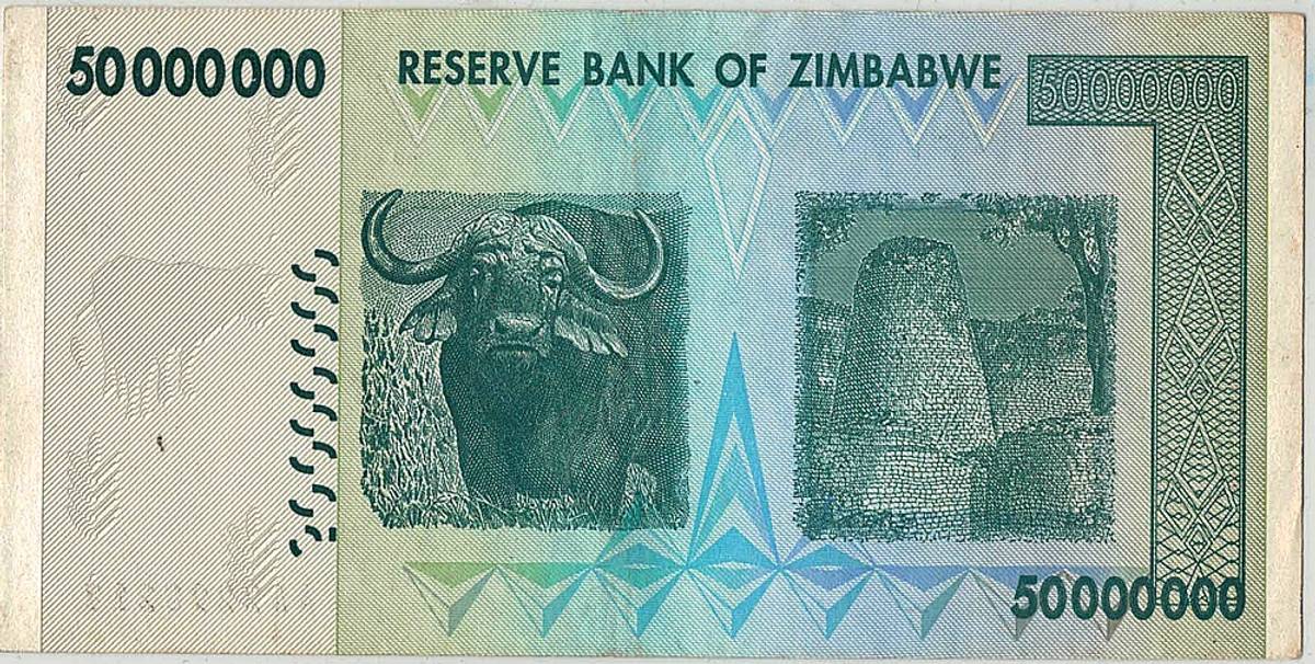 Zimbabwe, 50 000 000 dollars 2008