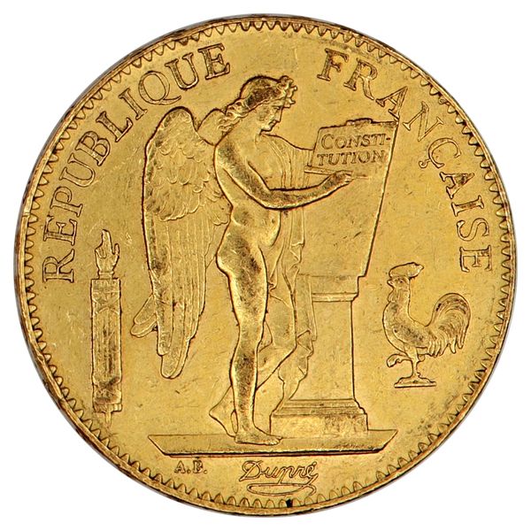 Hovedbilde Spot +5% Frankrike, 100 francs 1886, 29,01 gram rent gull