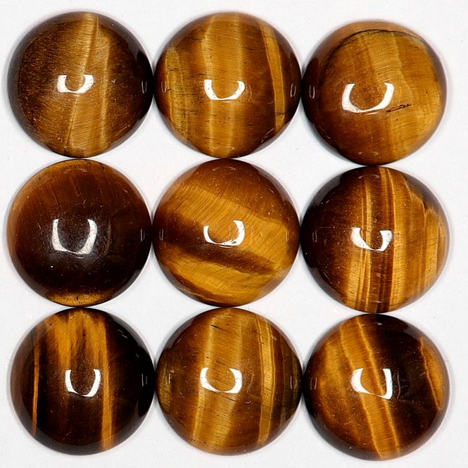 Hovedbilde Cabochon, tigerøye, gul, 13 mm