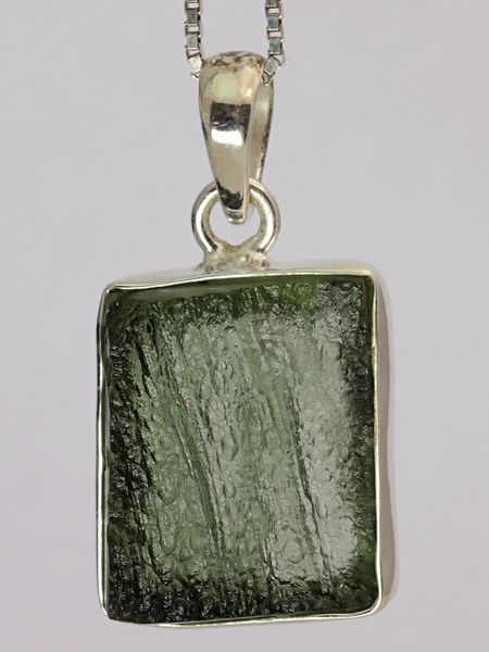 Hovedbilde Moldavitt fra Chlum, Tsjekkia, sølvanheng, 4,02 gram