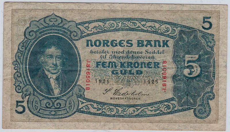 5 kroner 1925 J, kv. 1-