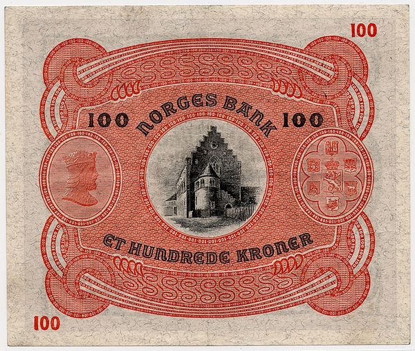 Hovedbilde 100 kroner 1943, kv. 1+