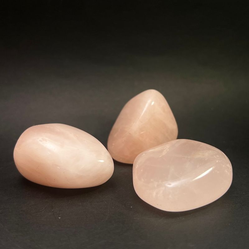 Rosenkvarts, tromlet, meget stor, 4 cm