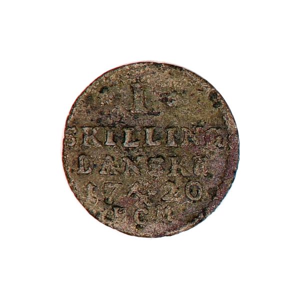 Hovedbilde Frederik IV, 1 skillling 1720, sjelden!