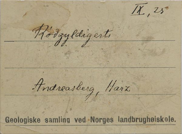 Hovedbilde Pyrargyritt, St. Andreasberg, Tyskland