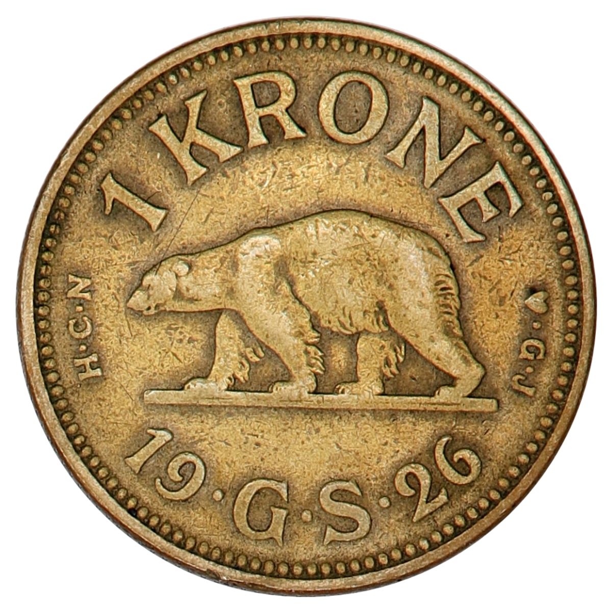 Grønland,  1 krone 1926, kv. 1
