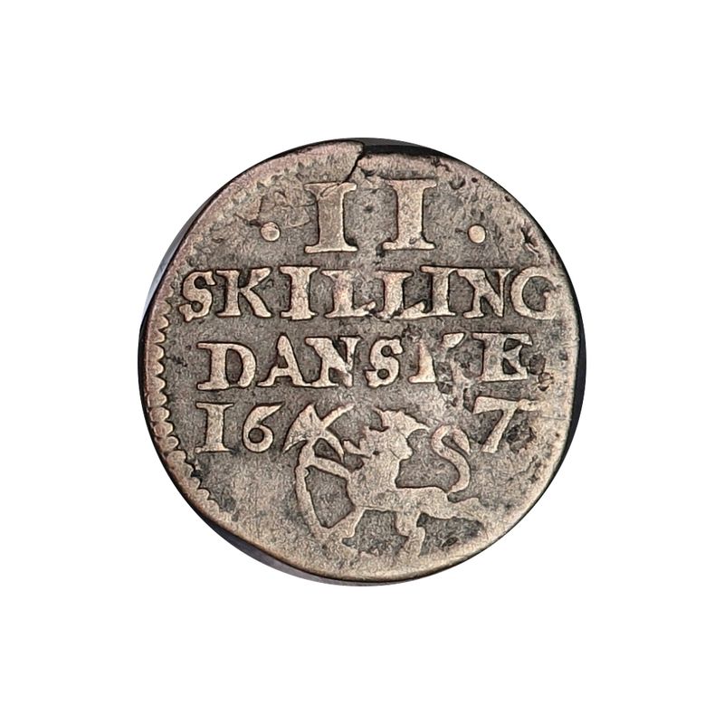 Christian V, 2 skilling 1673