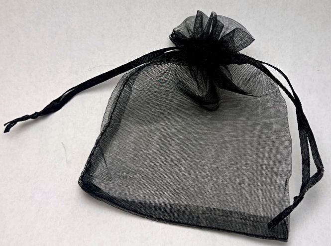 Hovedbilde Transparent gavepose, svart, 9 x 6 cm (uten innhold)